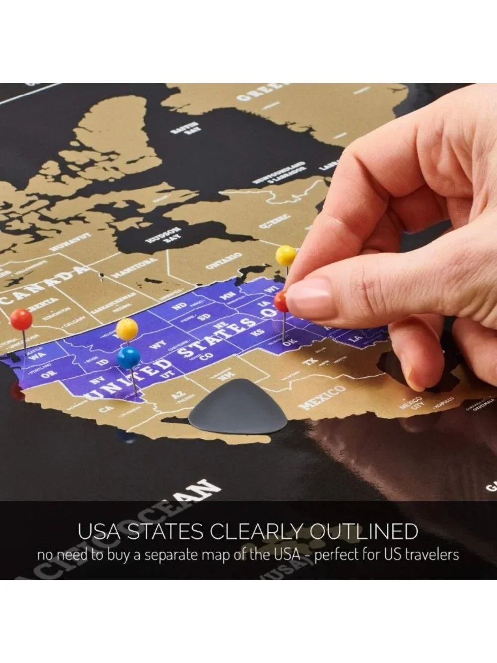 Extra Large Scratch Off World Map Poster - Travel Gift, Easy to Frame, Detailed